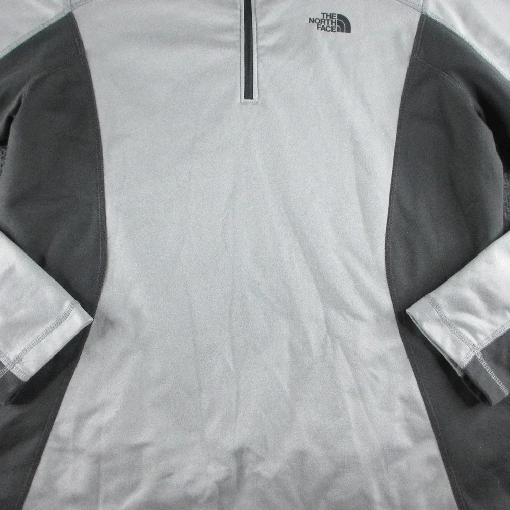 The North Face‎ Jacket Mens Medium Gray Fleece 1/4 Zip Pullover Fleece Outdoors